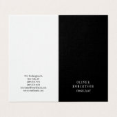 トレンディー白黒クリエイティブユニークプレミアムリネン 名刺 (外部フラット)