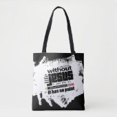 トレンディー白黒クリスチャン感動的引用文 トートバッグ (正面)