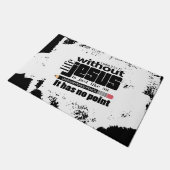 トレンディー白黒クリスチャン感動的引用文 ドアマット (アングル)