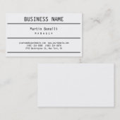 トレンディー白黒グレーマネージャーの名刺 名刺 (正面/裏面)