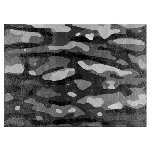 トレンディー白黒グレー抽象芸術パターン カッティングボード (正面)