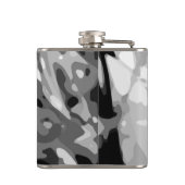 トレンディー白黒グレー抽象芸術パターン フラスク (裏面)