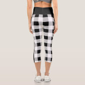 トレンディー白黒グレ市松模様にーパタカスタムーン カプリレギンス (裏面)