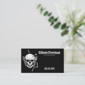 トレンディー白黒スカルバラタトゥーアーティスト 名刺 (スタンド正面)