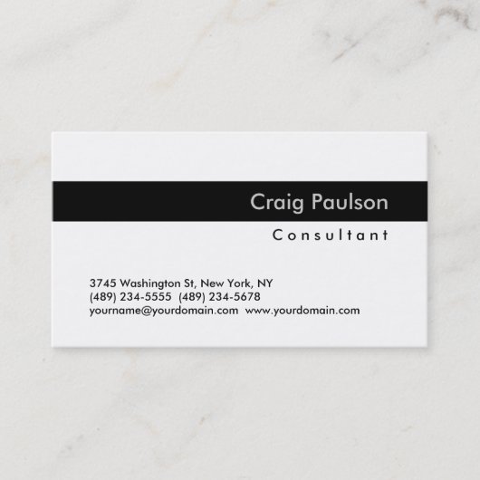 トレンディー白黒ストライプの名刺 名刺 (正面)