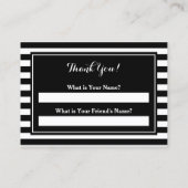 トレンディー白黒ストライプサロン参照クーポン 紹介カード (裏面)