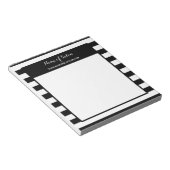 トレンディー白黒ストライプヘアアンド美しいサロン ノートパッド (アングル)