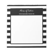 トレンディー白黒ストライプヘアアンド美しいサロン ノートパッド (正面)