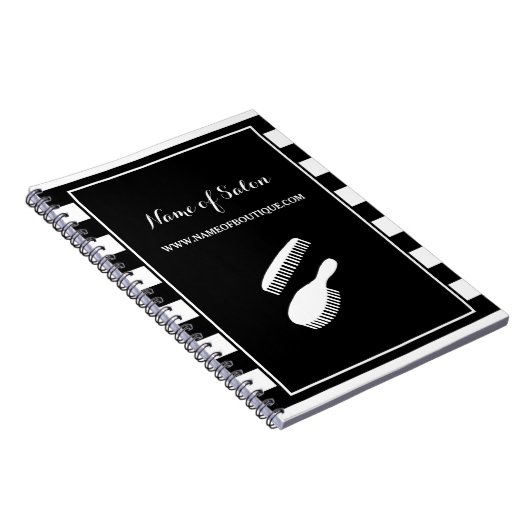 トレンディー白黒ストライプヘアアンド美しいサロン ノートブック (右側)