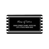 トレンディー白黒ストライプヘアアンド美しいサロン ラベル (正面)