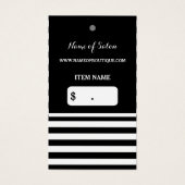 トレンディー白黒ストライプヘアサロンつるラベル (正面)