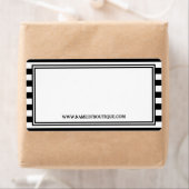 トレンディー白黒ストライプヘアサロンサイト ラベル (インサイチュ)