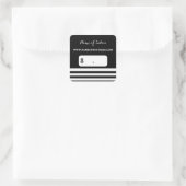 トレンディー白黒ストライプヘアサロン価格ラベル スクエアシール (バッグ)