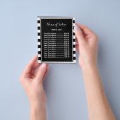 トレンディー白黒ストライプヘアサロン価格表 チラシ (手)