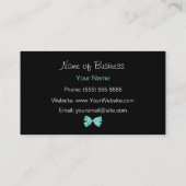 トレンディー白黒ゼブラアクアミントリボン 名刺 (裏面)