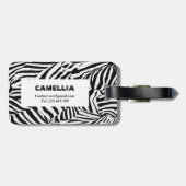 トレンディー白黒ゼブラスキンモダンパターン ラゲッジタグ (裏面横)