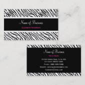 トレンディー白黒タイガーストライプズピンク名 名刺 (正面/裏面)