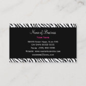 トレンディー白黒タイガーストライプズピンク名 名刺 (裏面)