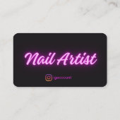 トレンディー白黒テンプレートネイリスト 名刺 (裏面)