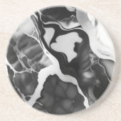 トレンディー白黒フェイク大理石 コースター (正面)