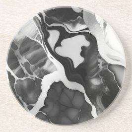 トレンディー白黒フェイク大理石 コースター