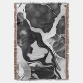 トレンディー白黒フェイク大理石 スローブランケット (正面縦)