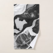 トレンディー白黒フェイク大理石 バスタオルセット (ハンドタオル)