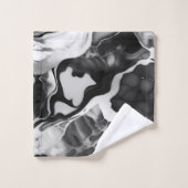 トレンディー白黒フェイク大理石 バスタオルセット (ウォッシュタオル)