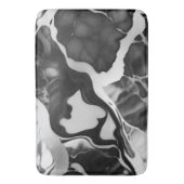 トレンディー白黒フェイク大理石 バスマット (正面縦)