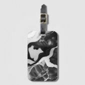 トレンディー白黒フェイク大理石 ラゲッジタグ (正面縦)