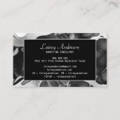 トレンディー白黒フェイク大理石 名刺 (裏面)