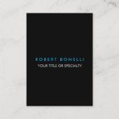 トレンディー白黒ブルーミニマリストプレーン 名刺 (正面)