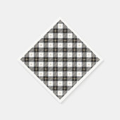 トレンディー白黒プレイド スタンダードカクテルナプキン (角)
