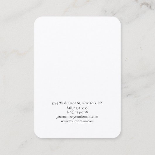 トレンディー白黒プレーンクリエイティブミニマリスト 名刺 (裏面)