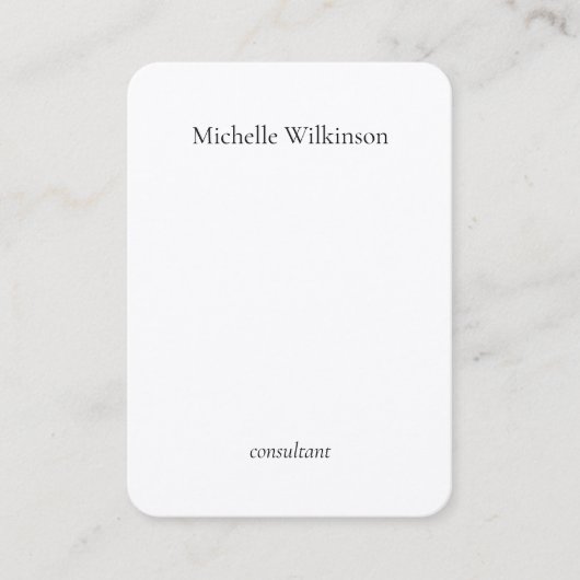 トレンディー白黒プレーンクリエイティブミニマリスト 名刺 (正面)