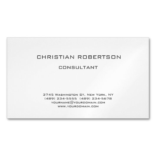 トレンディー白黒プロフェッショナルシック名刺 マグネット名刺 (正面)