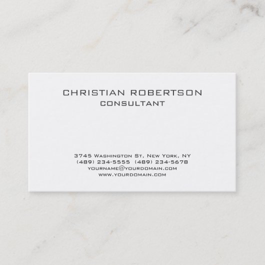 トレンディー白黒プロフェッショナルシック名刺 名刺 (正面)