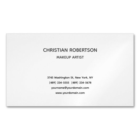 トレンディー白黒プロフェッショナルスタイリッシュモダン マグネット名刺 (正面)