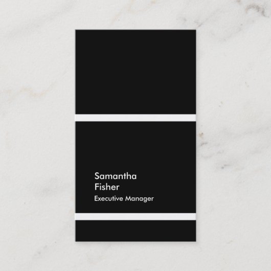 トレンディー白黒プロフェッショナル モダン 名刺 (正面)