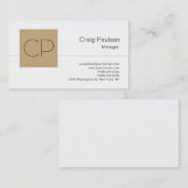 トレンディー白黒ベージュモノグラム名刺 名刺 (正面/裏面)