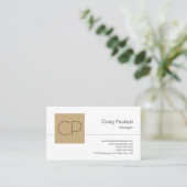 トレンディー白黒ベージュモノグラム名刺 名刺 (スタンド正面)