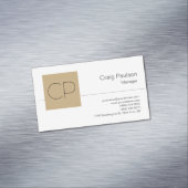 トレンディー白黒ベージュモノグラム マグネット名刺 (インサイチュ)