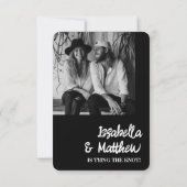 トレンディー白黒ボーモダンシンプル結婚ズ セーブザデート (裏面)