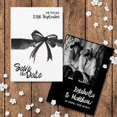 トレンディー白黒ボーモダンシンプル結婚ズ 出欠カード