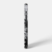 トレンディー白黒マーブル iPhoneケース (左側面)