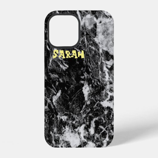 トレンディー白黒マーブル iPhoneケース (裏面)
