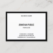 トレンディー白黒ミニマルテンプレート エレガント 名刺 (裏面)