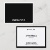 トレンディー白黒ミニマルテンプレート エレガント 名刺 (正面/裏面)