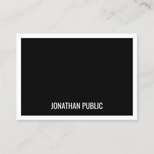 トレンディー白黒ミニマルテンプレート エレガント 名刺 (正面)