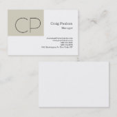 トレンディー白黒ミニマルモダンリストモノグラム 名刺 (正面/裏面)